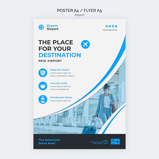 Free PSD travel destination poster template