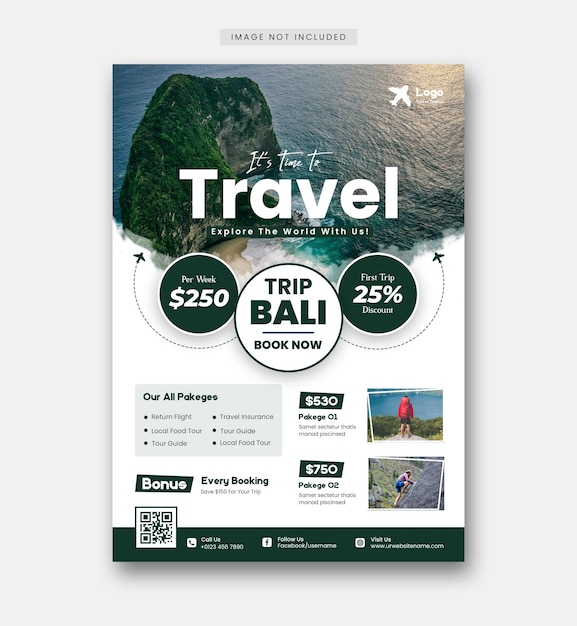Free PSD travel and tour social media post instagram post or web banner template