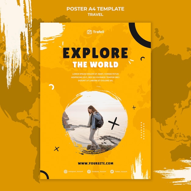 Free PSD traveling vertical print template