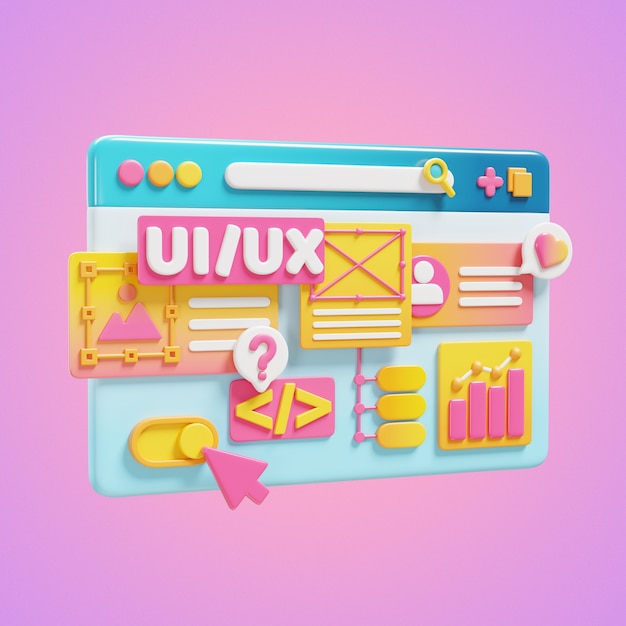 Free PSD ui/ux web design concept with coding and website development