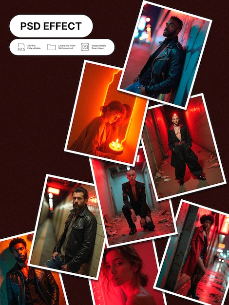 Free PSD urban fashion photography collage effect