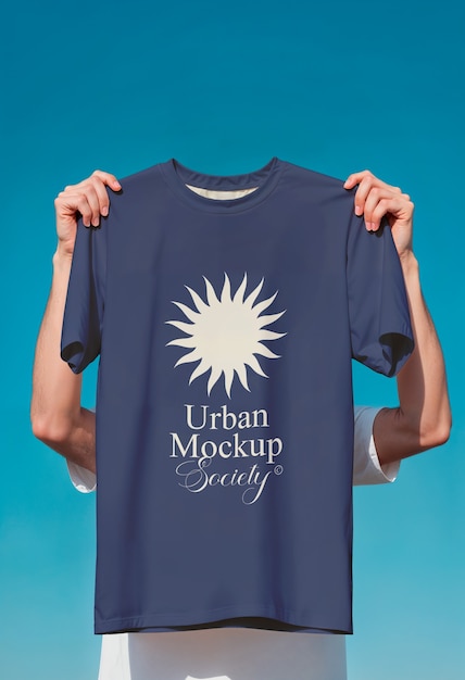 Free PSD urban t-shirt mockup design