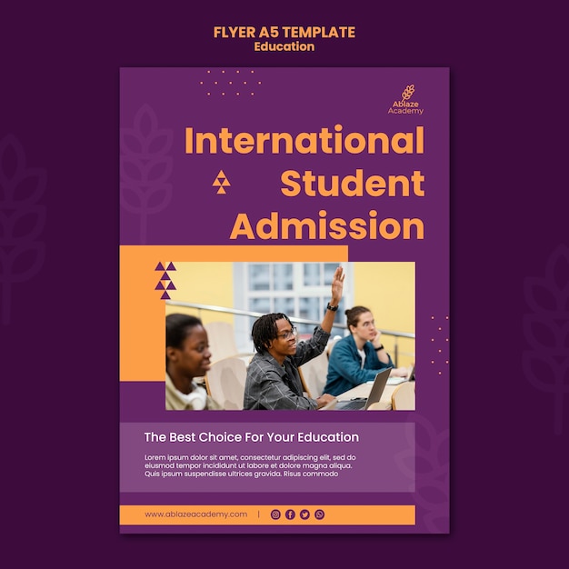 Free PSD vertical flyer template for university education