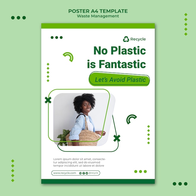 Free PSD waste management poster design template