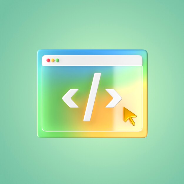 Free PSD web development coding interface icon