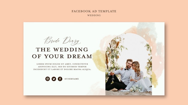 Free PSD wedding facebook ad template design