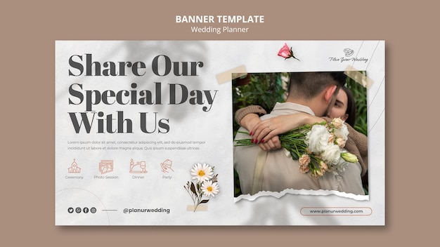 Free PSD wedding planner banner design