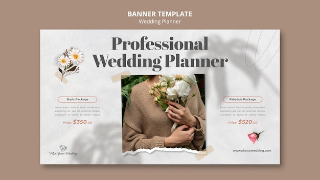 Free PSD wedding planner banner design
