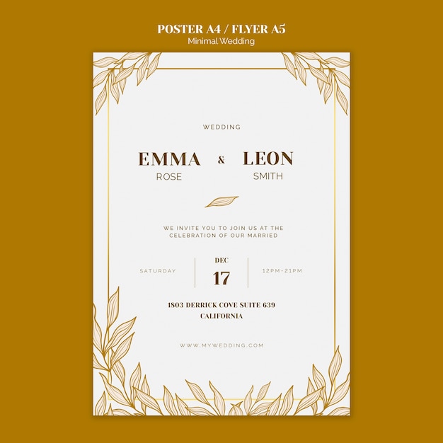 Free PSD weddingposter template