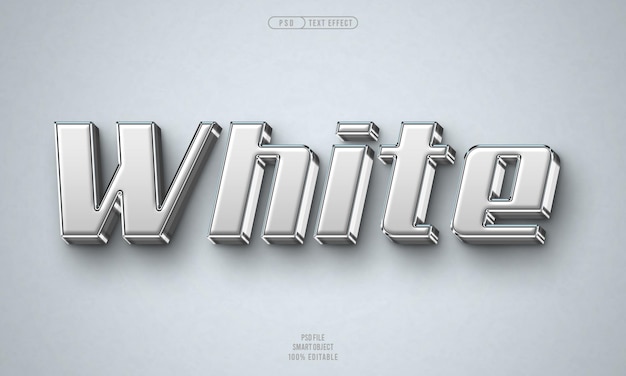 Free PSD white 3d editable text effect