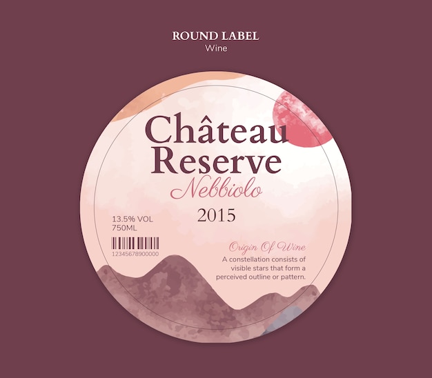 Free PSD wine label template design