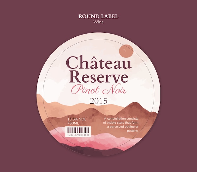 Free PSD wine label template design
