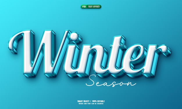 Free PSD winter 3d editable text effect