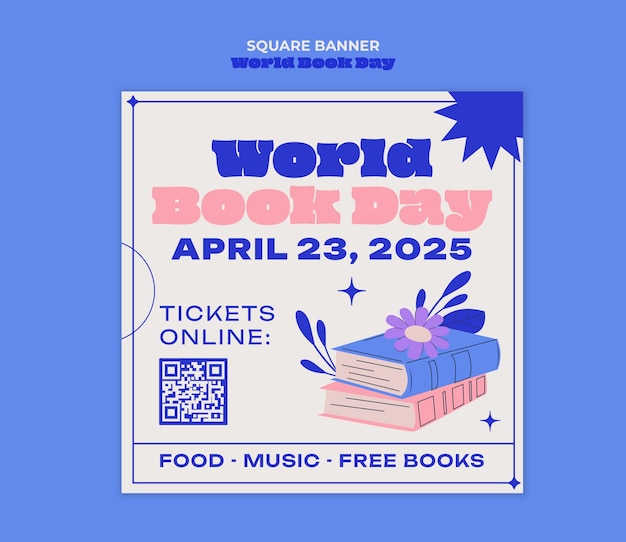 Free PSD world book day celebration template