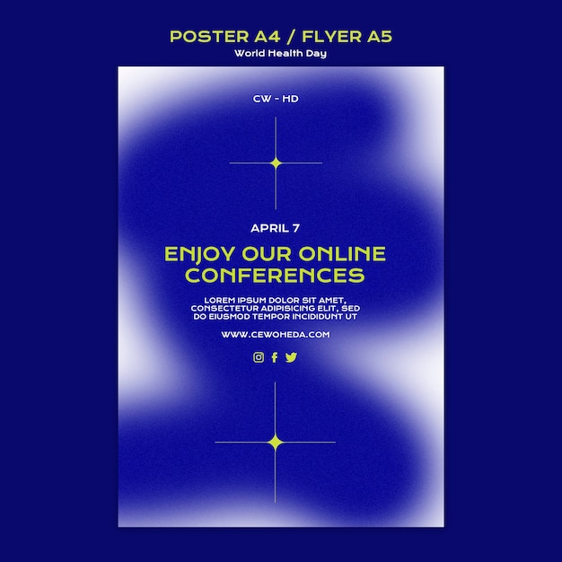 Free PSD world health day a4 poster/ a5 flyer template