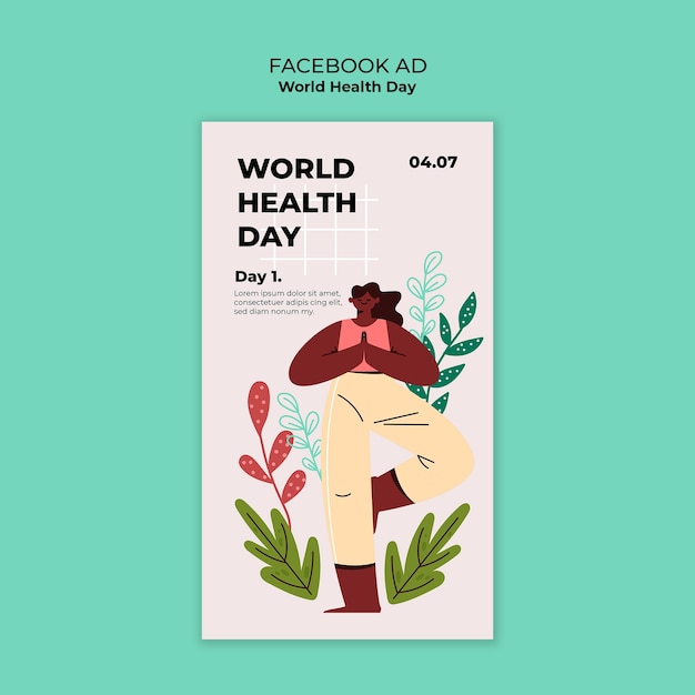 Free PSD world health day celebration facebook template
