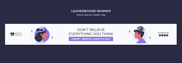 Free PSD world mental health day template design
