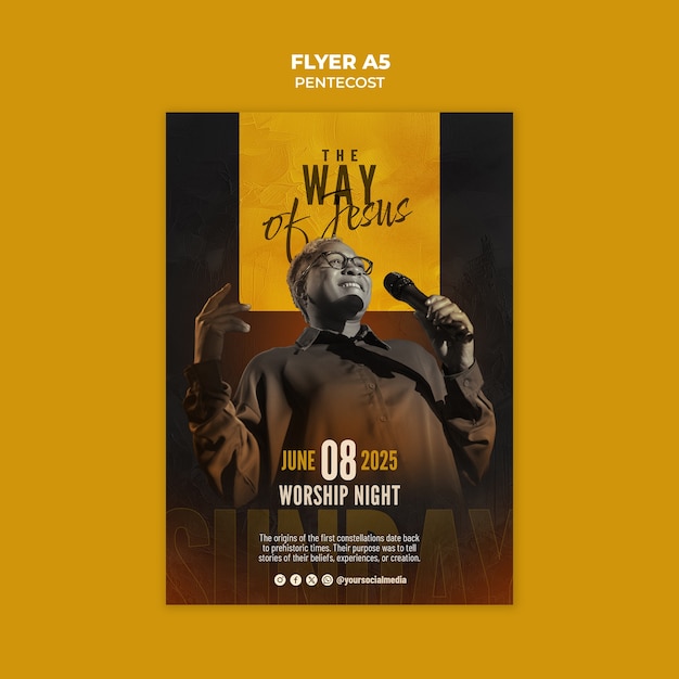 Free PSD worship night flyer