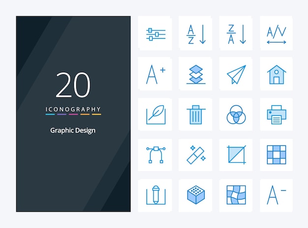 Free Vector 20 design blue color icon for presentation