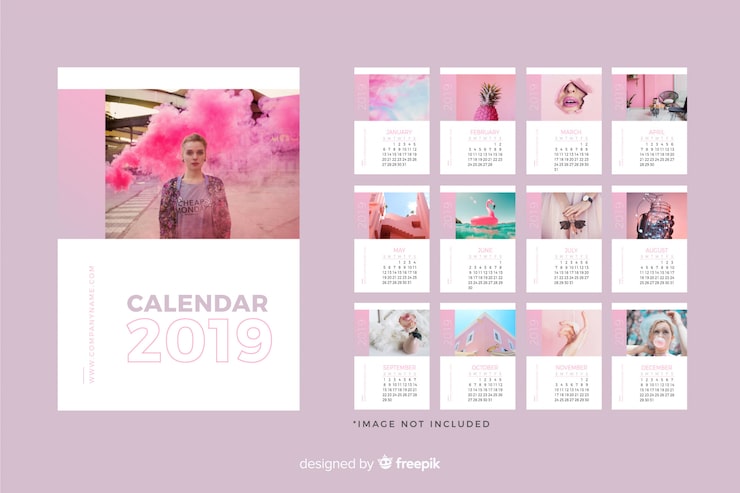Free Vector 2019 calendar template