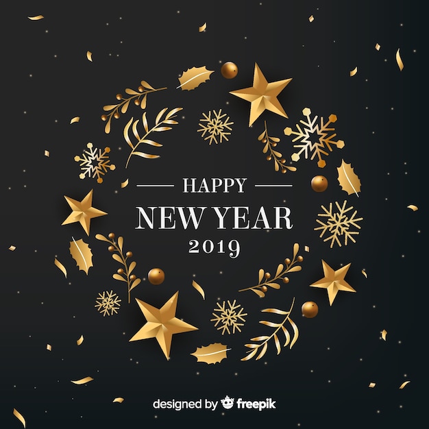 Free Vector 2019 new year background