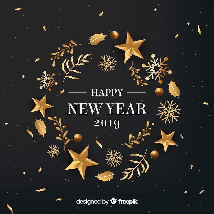 Free Vector 2019 new year background