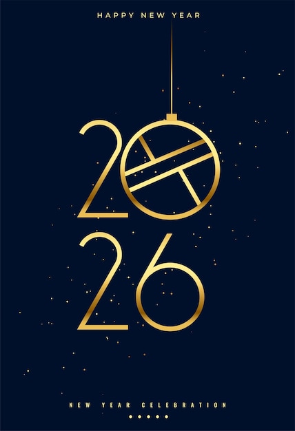 Free Vector 2026 new year event poster with sparkle effect