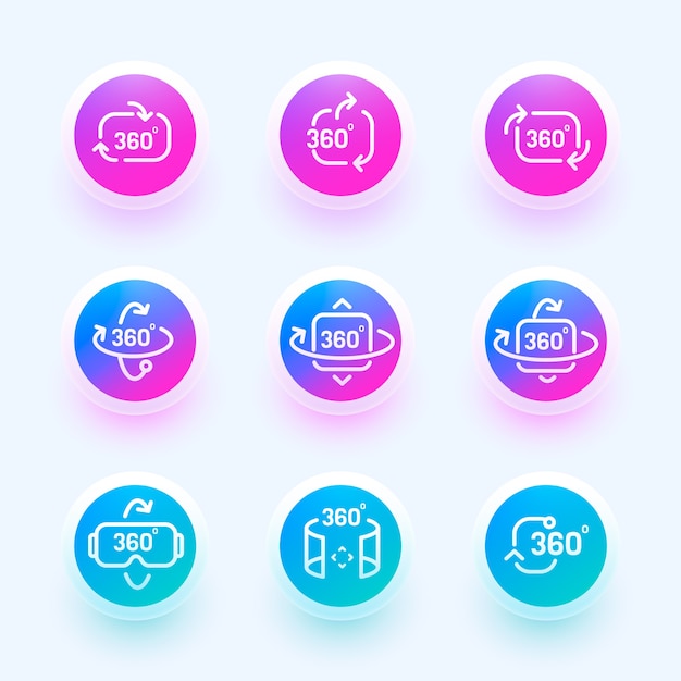 Free Vector 360 degrees buttons icons design