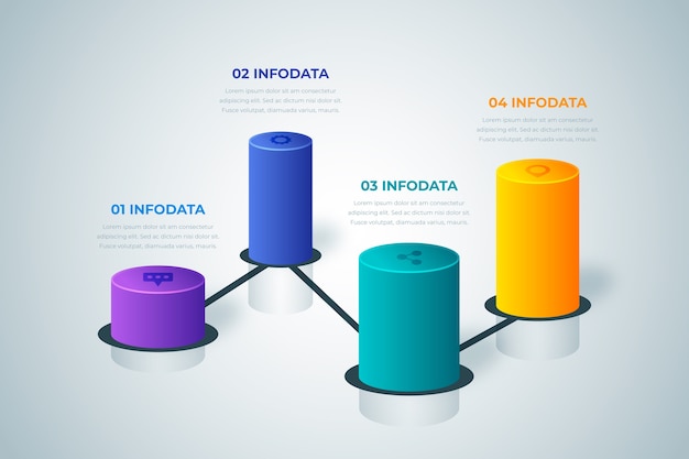 Free Vector 3d bars infographic template