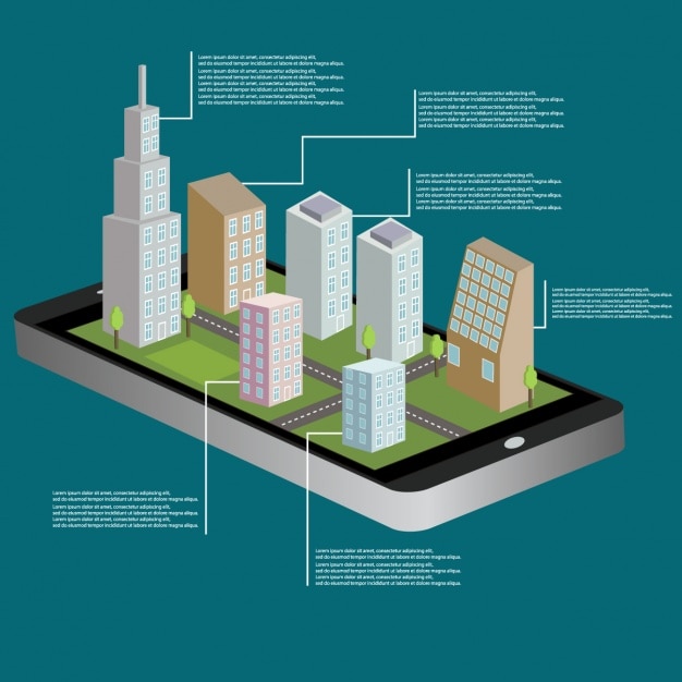 Free Vector 3d city design