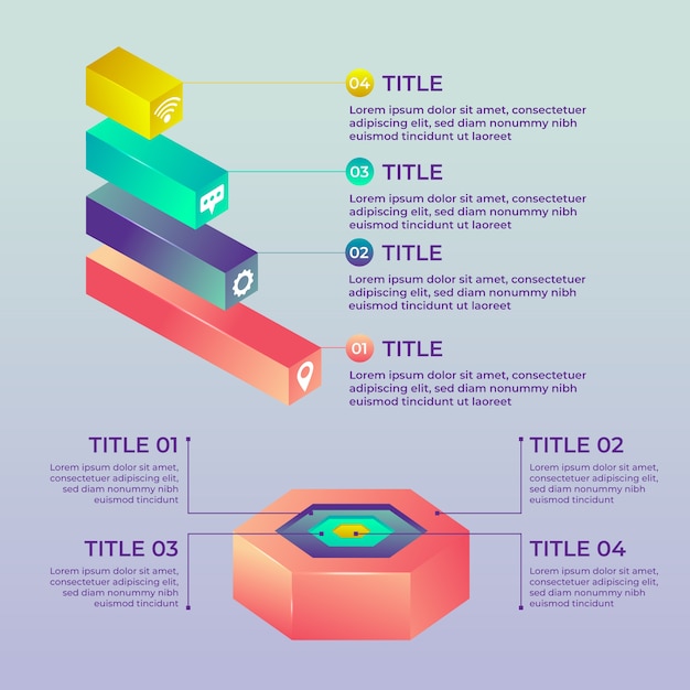 Free Vector 3d glossy infographics design