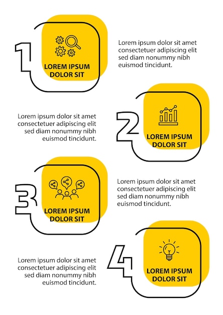 Free Vector 4 steps infographic flowchart design template