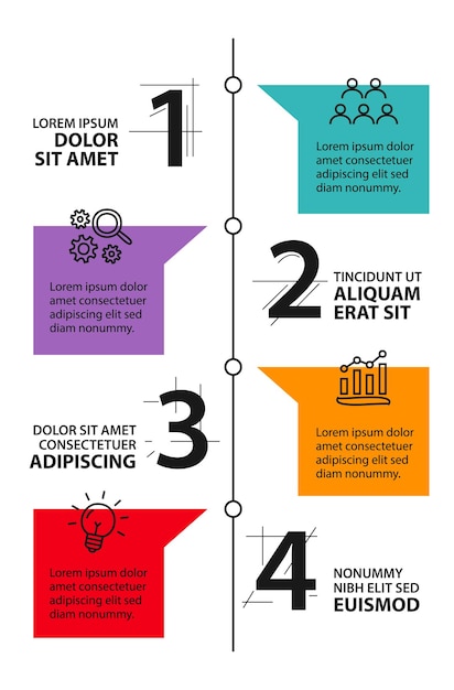 Free Vector 4 steps infographic flowchart design template