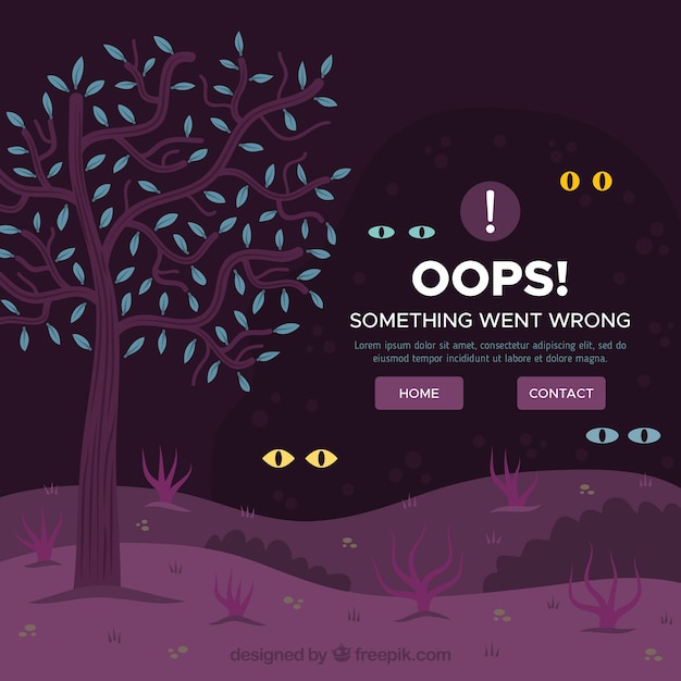 Free Vector 404 error design with tree