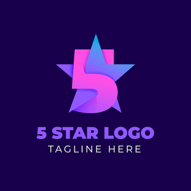Free Vector 5 star logo design template