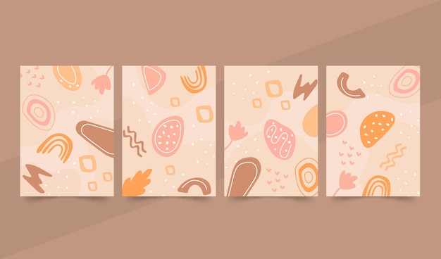 Free Vector abstract art cover collection