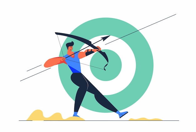 Free Vector abstract athlete archery man with arrow and target in games