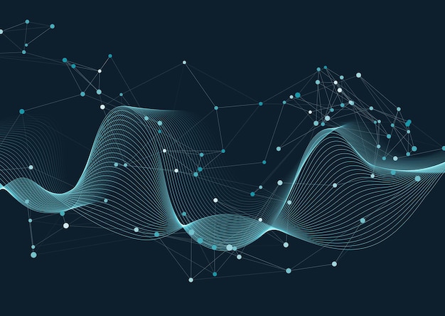 Free Vector abstract background with flowing lines and abstract plexus design