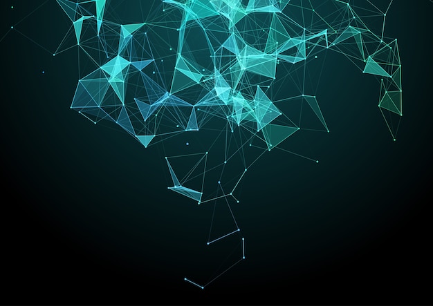 Free Vector abstract background with a low poly plexus network design