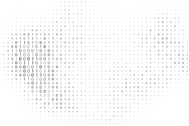 Free Vector abstract binary code or digits white wallpaper for internet hacking