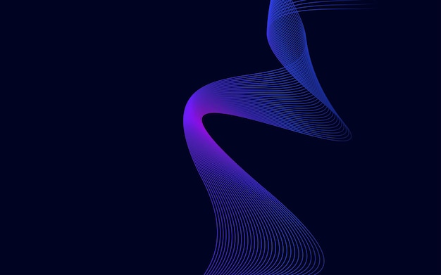 Free Vector abstract blue color technology line wave background