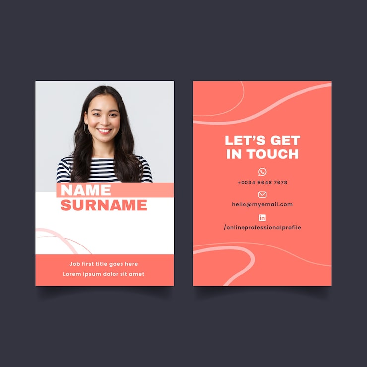 Free Vector abstract business card template with photo