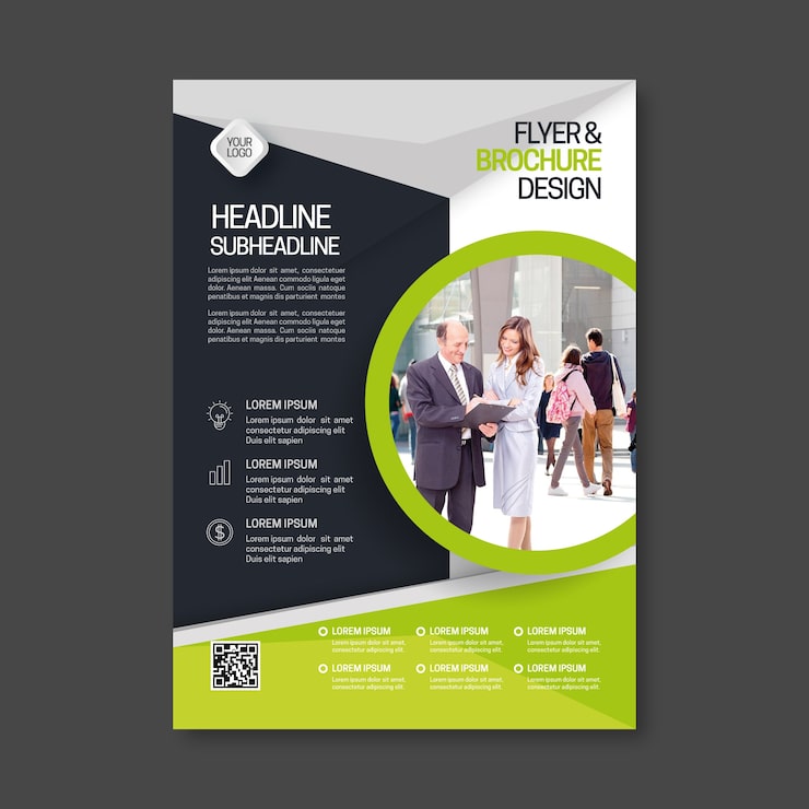 Free Vector abstract business flyer with photo