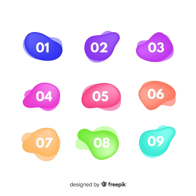 Free Vector abstract colorful bullet point collection