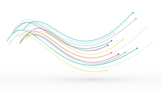 Free Vector abstract colorful flowing motion lines backdrop web connection vector