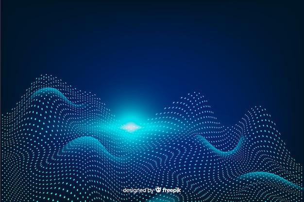 Free Vector abstract digital particles waves background
