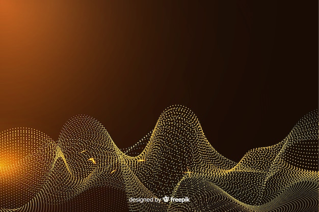 Free Vector abstract golden particles net background