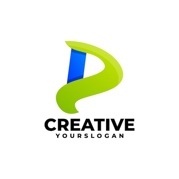 Free Vector abstract gradient letter d logo design