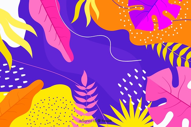 Free Vector abstract hand drawn tropical background