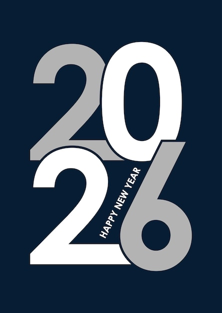 Free Vector abstract happy new year background with modern minimal text design